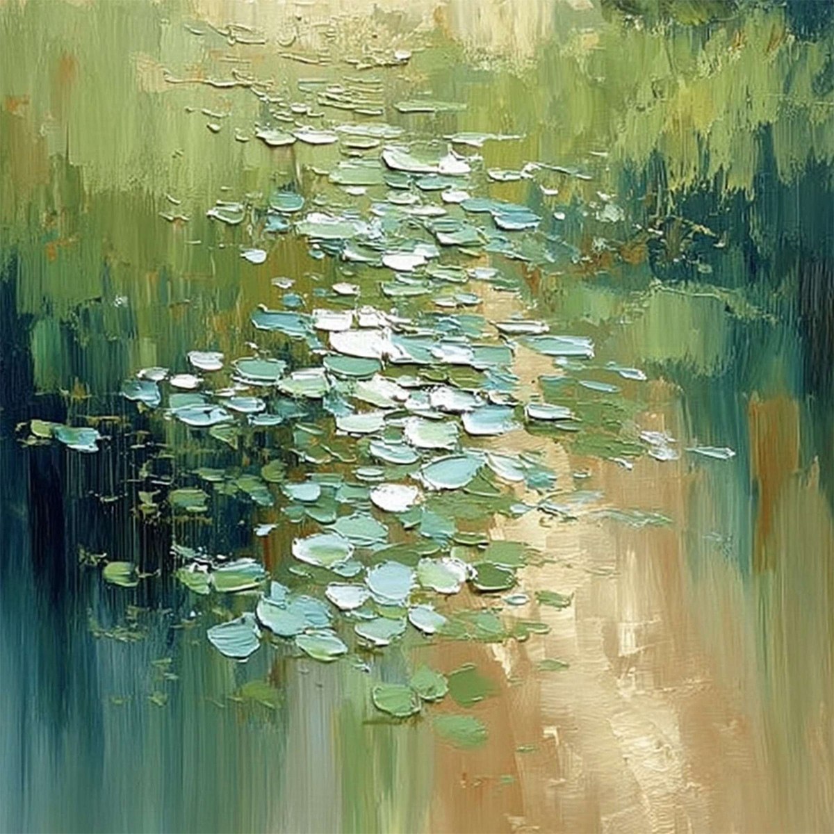 VERDANT PATH: Textured Impasto Landscape Painting