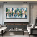 VERDANT SANCTUARY: Colorful Abstract Botanical Textured Painting