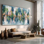 VERDANT SANCTUARY: Colorful Abstract Botanical Textured Painting