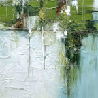 Verdant Echo | Green Abstract Textured Oil Painting for Wall