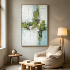 VERDANT ECHO: Wabi Sabi Reflected Landscape Canvas