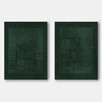 VERDANT VERSES: Wabi Sabi Green Textured Wall Art Set of 2