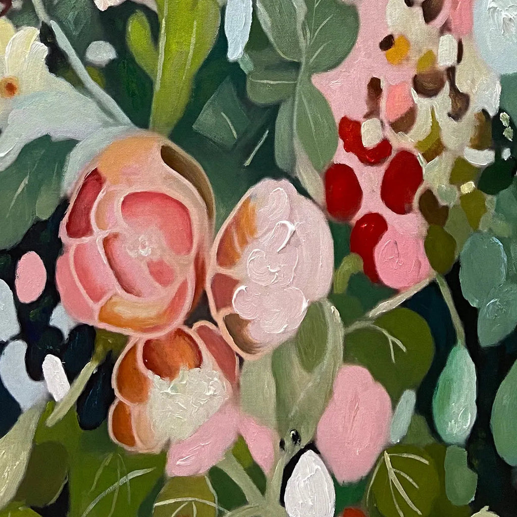 SECRET GARDEN: Vibrant Profusion Of Colorful Blooms Vertical Canvas