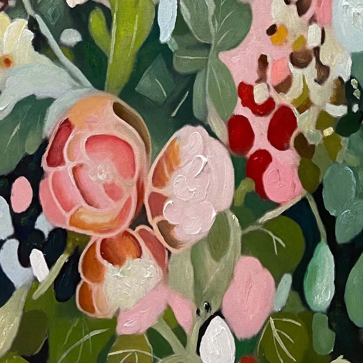SECRET GARDEN: Vibrant Profusion Of Colorful Blooms Vertical Canvas