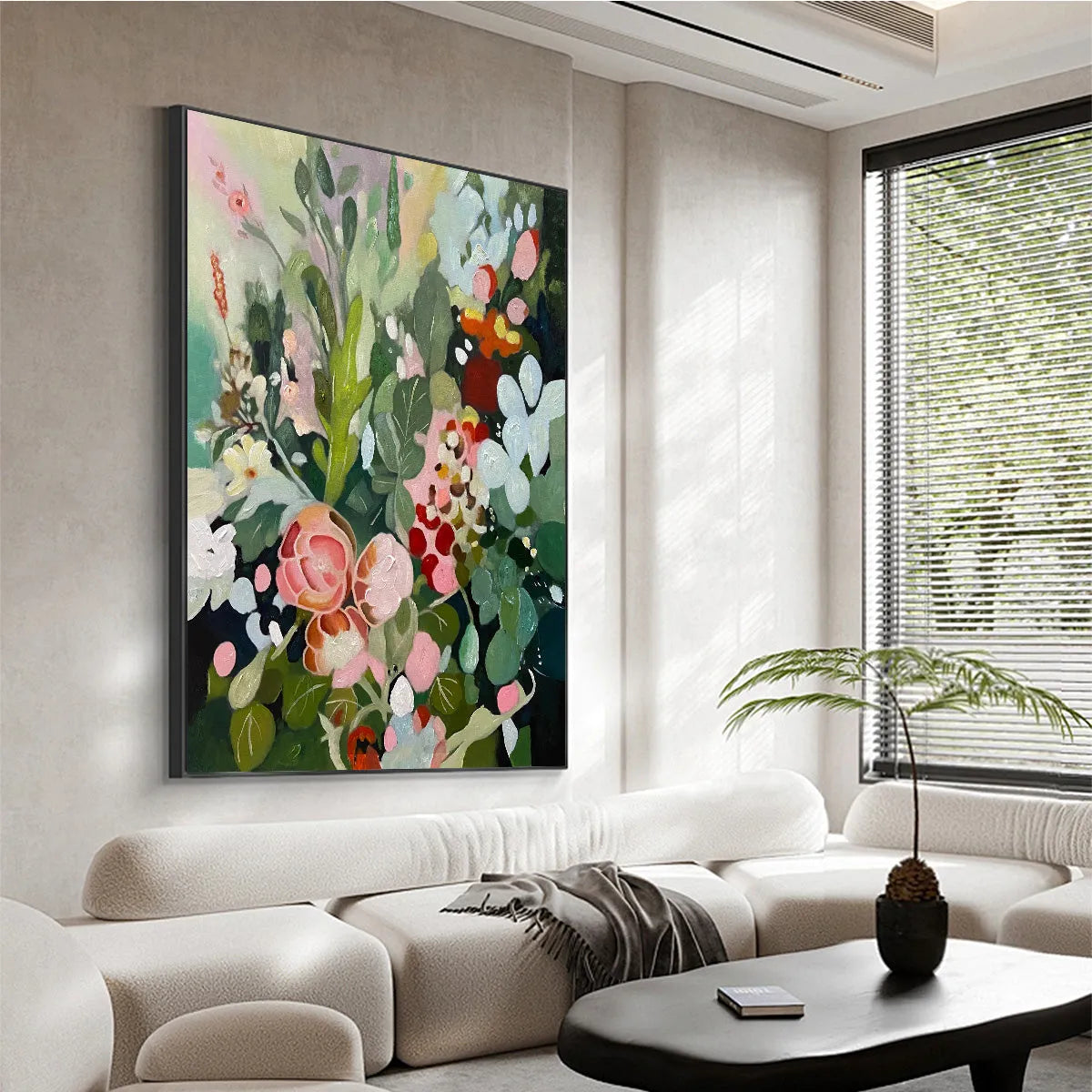 SECRET GARDEN: Vibrant Profusion Of Colorful Blooms Vertical Canvas