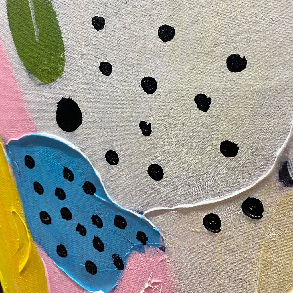 CONFETTI DREAMS: Vibrant Pink and Multicolor Abstract Canvas Wall Art