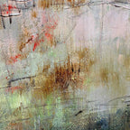 WABI SABI TERRAIN: Textured Abstract Landscape Painting, Vertical Wall Art