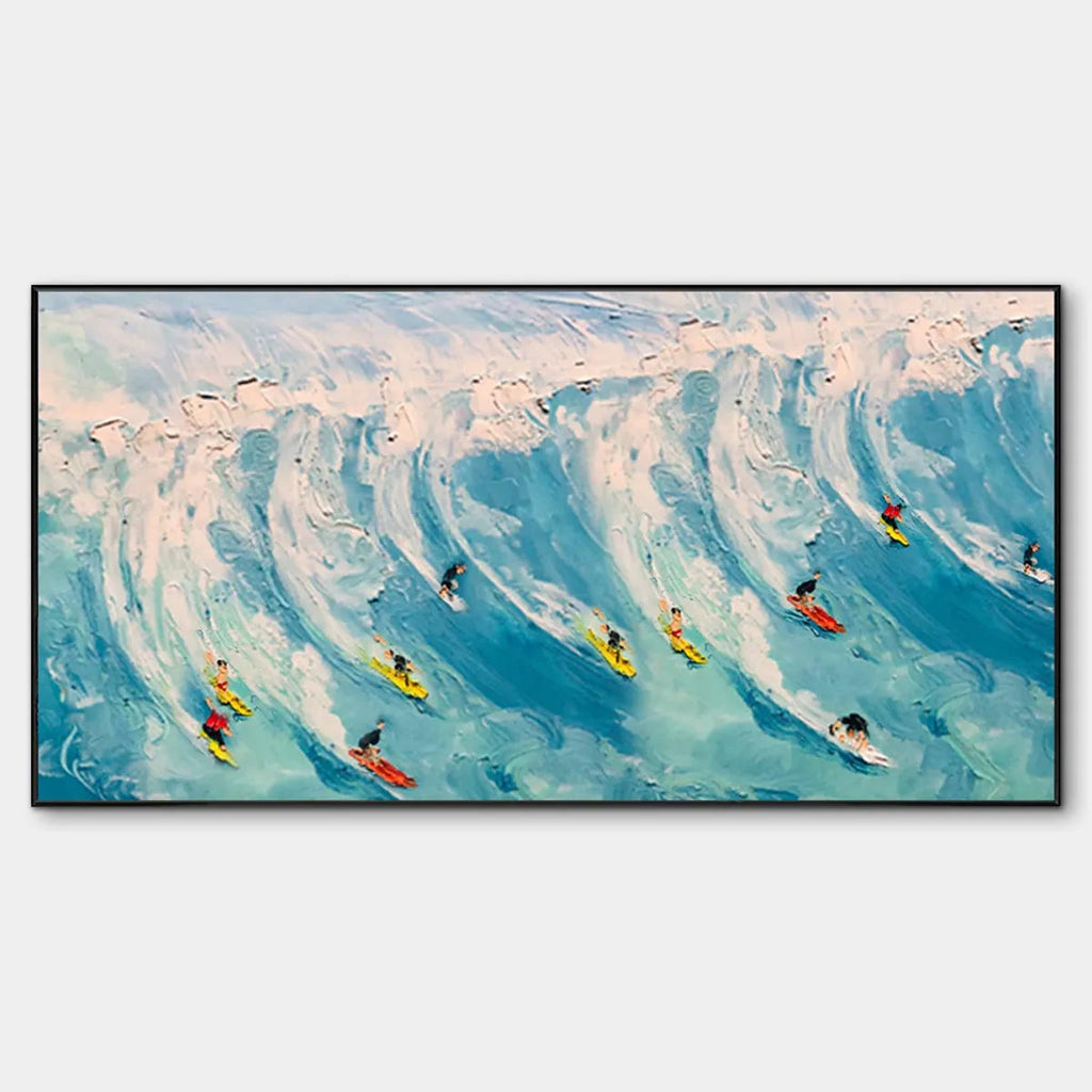 WAVE RIDERS: Ocean Painting of Surfers in Motion