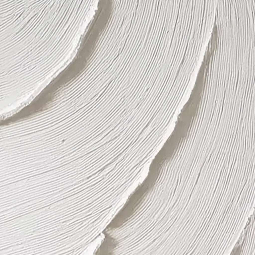 WHISPERING WAVES: Textured White Minimalist Wabi Sabi Abstract Painting