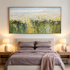WHISPERING MEADOW: Impressionistic Wildflower Field Soft Light Canvas