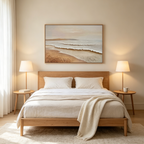 WHISPERING TIDES: Gentle Waves Soft Sand Textured Coastal Canvas