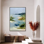 WHISPERS OF THE MARSH: Textured Wabi Sabi Style Vertical Landscape Painting