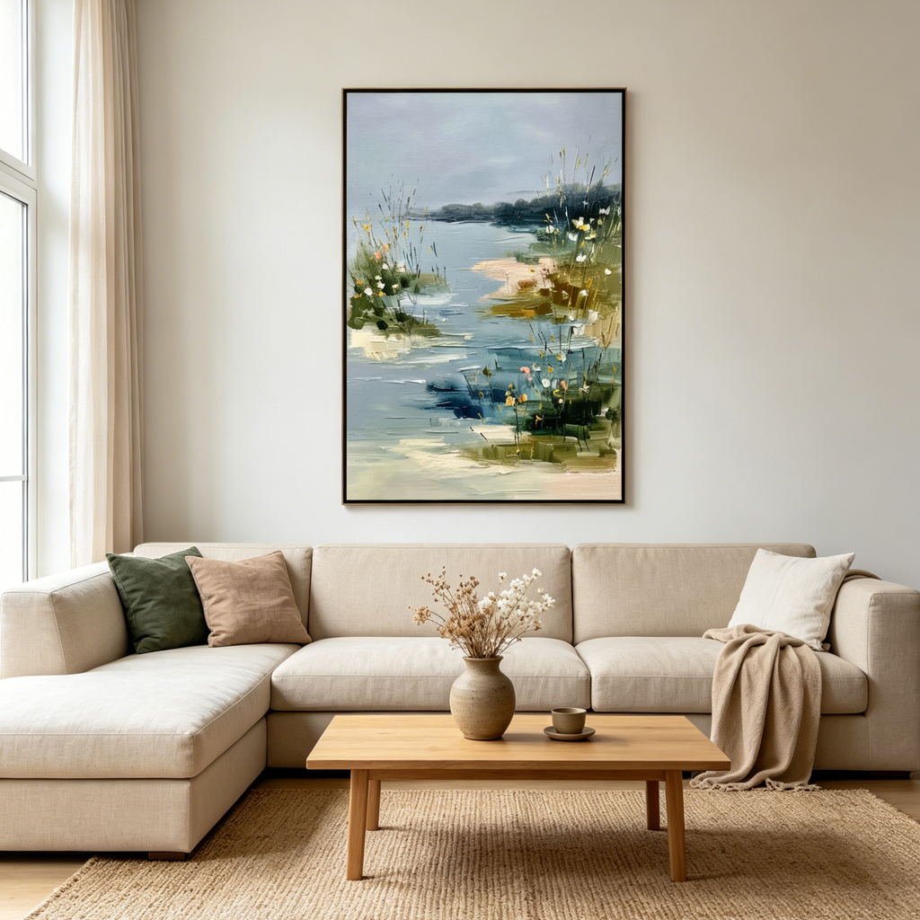WHISPERS OF THE MARSH: Wabi Sabi Wildflowers Canvas