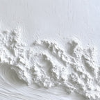 WHITE CREST: Textured Impasto White Ocean Wave Canvas