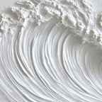 WHITE CREST: Textured Impasto White Ocean Wave Canvas