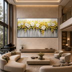 WHITE MAGNOLIAS: Yellow Green Parisian Textured Canvas
