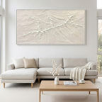 WHITE SANDS: Textured White Windswept Dune Minimalist Canvas