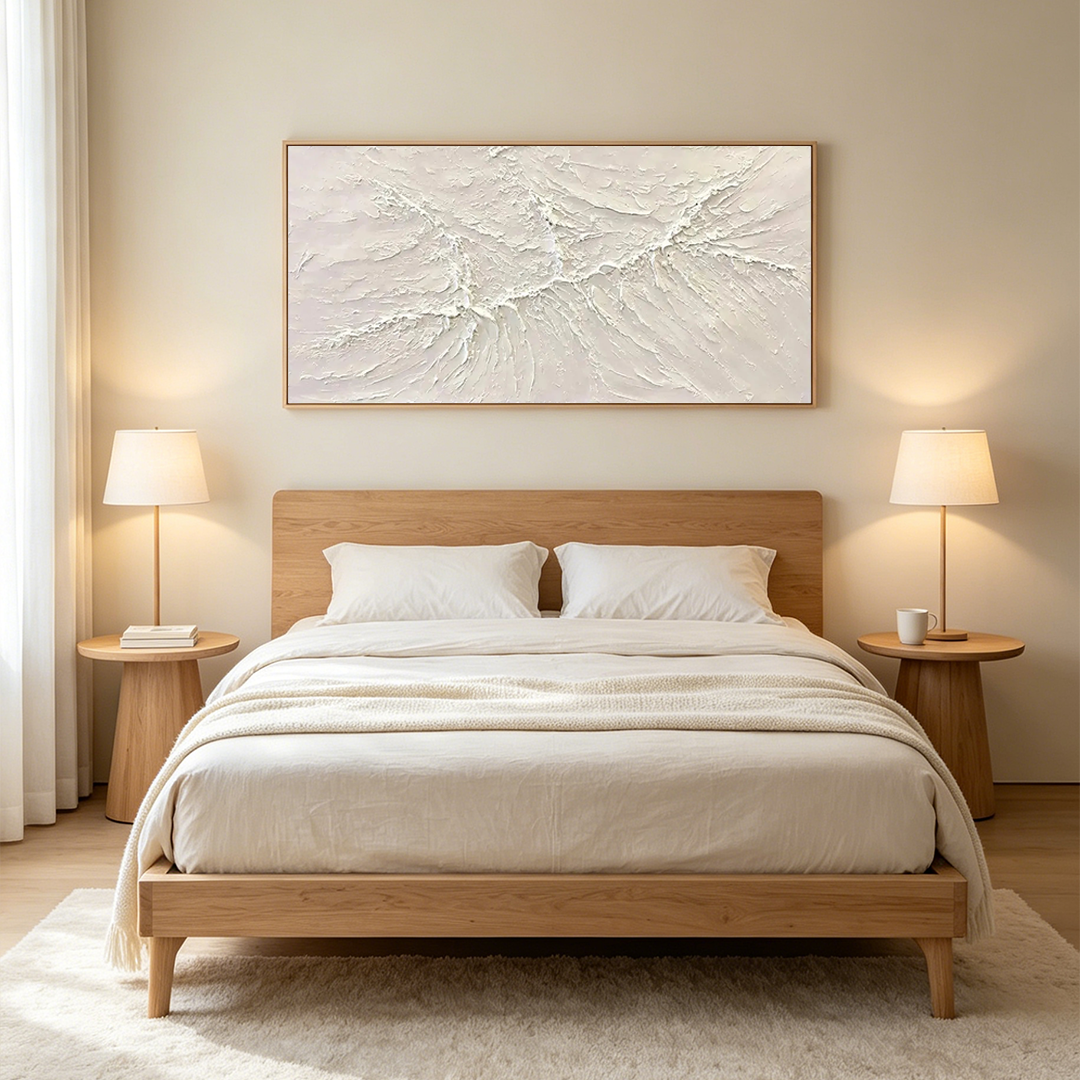 WHITE SANDS: Textured White Windswept Dune Minimalist Canvas
