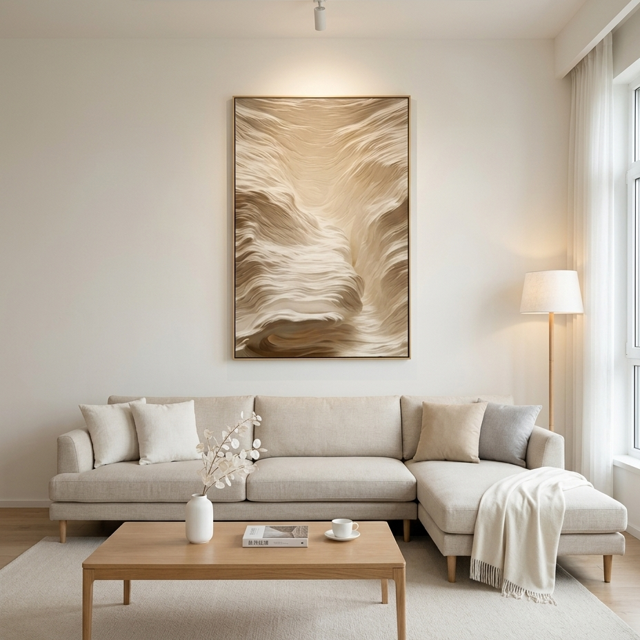 WHITE SAND DUNES: Textured Flowing Sand Dune Canvas