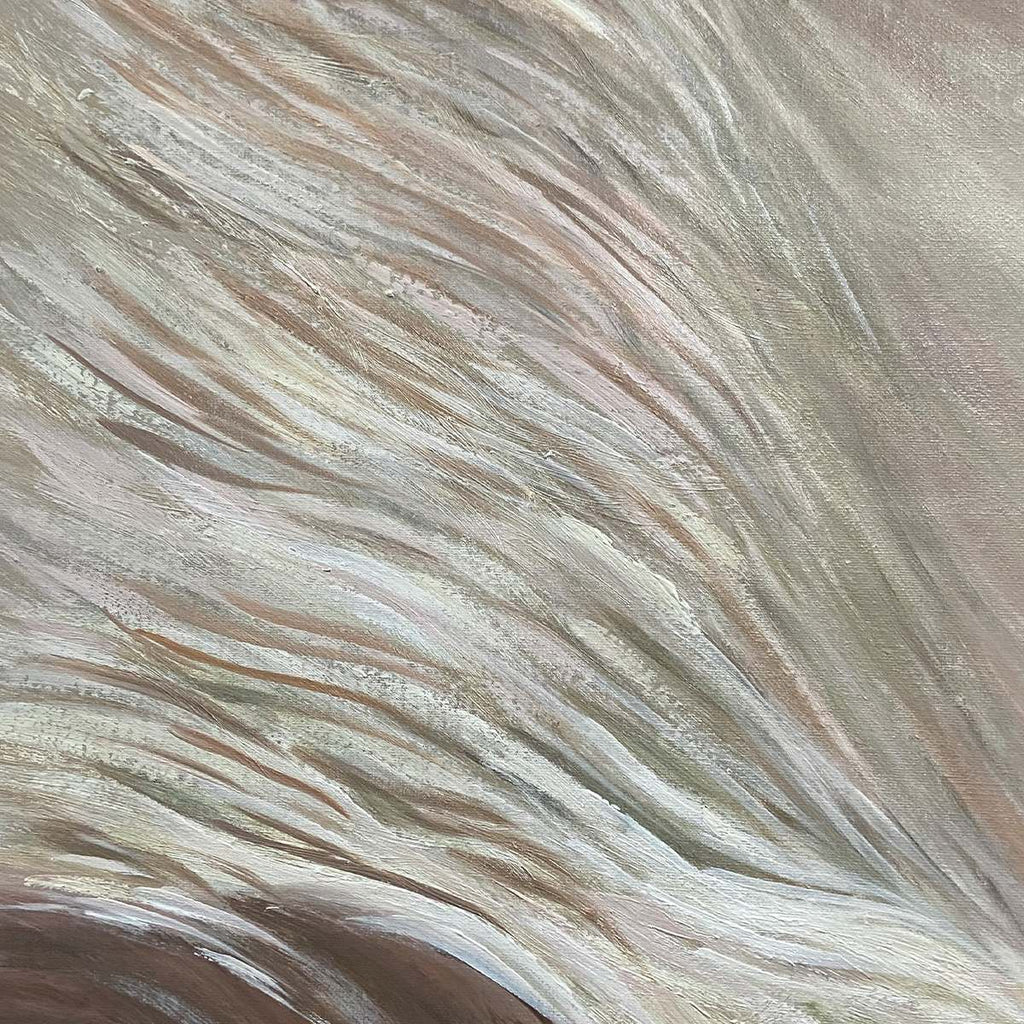 WHITE SAND DUNES- Textured Abstract Landscape Painting, Vertical Wall Art