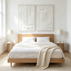 WHITE TEXTURED VERTICAL DIPTYCH: Raised Textured Squares Canvas Set Of 2