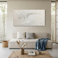 WHITE WAVE: Wabi Sabi Impasto Crashing Wave Minimalist Canvas