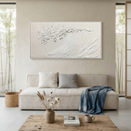 WHITE WAVE: Wabi Sabi Impasto Crashing Wave Minimalist Canvas