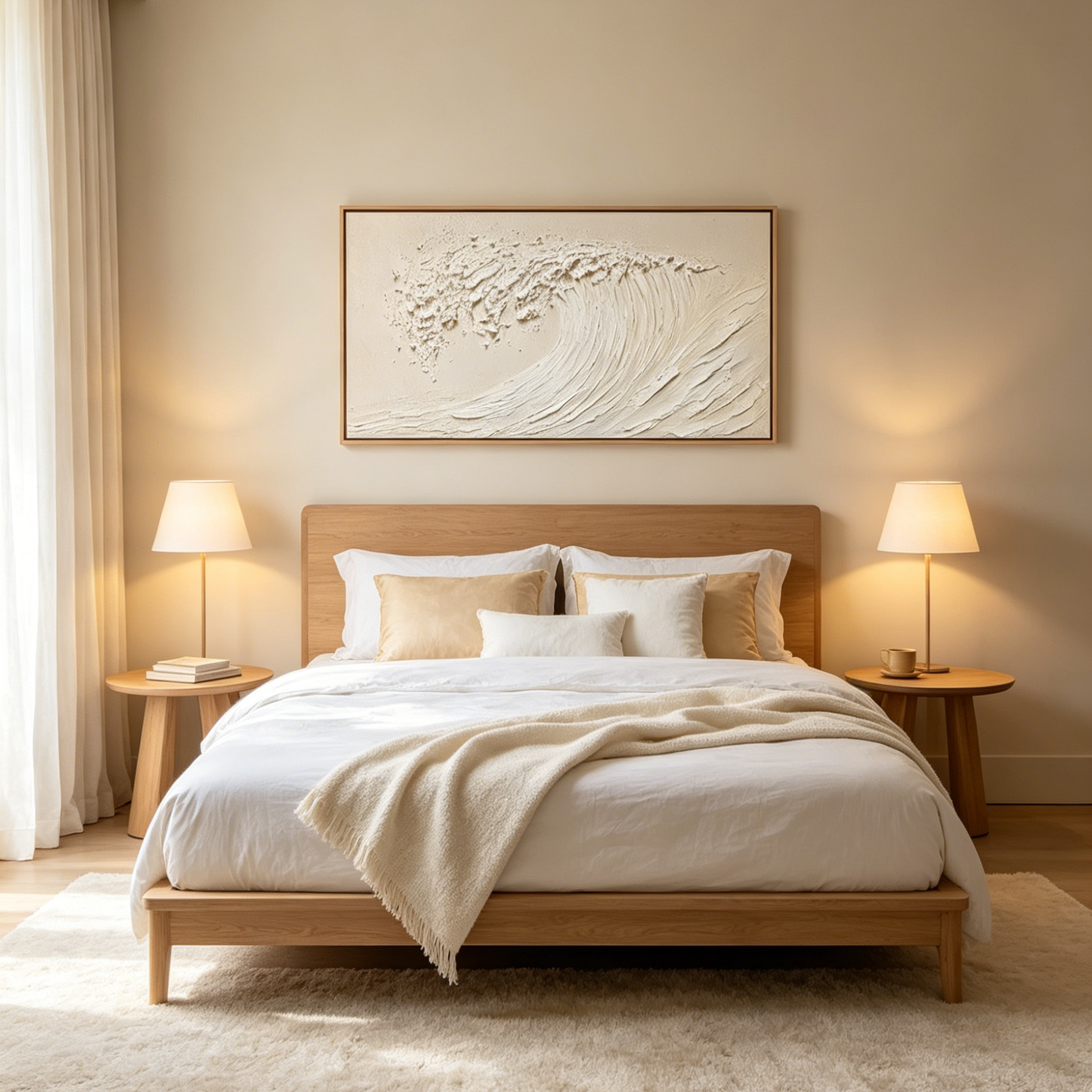 WHITE WAVE: Wabi Sabi Impasto Crashing Wave Minimalist Canvas