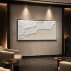 WHITE WAVE: Textured White Wave Beige Background Minimalist Wabi Sabi Canvas