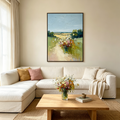 WILDFLOWER PATH: Palette Knife Impasto Vibrant Wildflowers Canvas