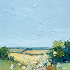 WILDFLOWER PATH: Textured Palette Knife Countryside Landscape Painting