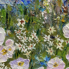 WILDFLOWER FIELD TRIPTYCH- Impressionist Landscape Painting Set of 3
