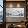 WINTER‘S EMBRACE: Textured Snowy Mountain Landscape Canvas