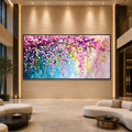 WISTERIA CASCADE: Cascading Purple Wisteria Impressionist Textured Canvas