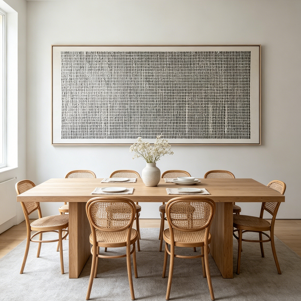 WOVEN TEXTURE: Minimalist Subtle Grey White Interplay Canvas
