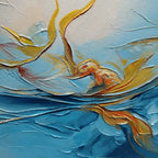 GOLDEN CURRENTS: Flowing Teal Gold Abstract Panoramic Canvas