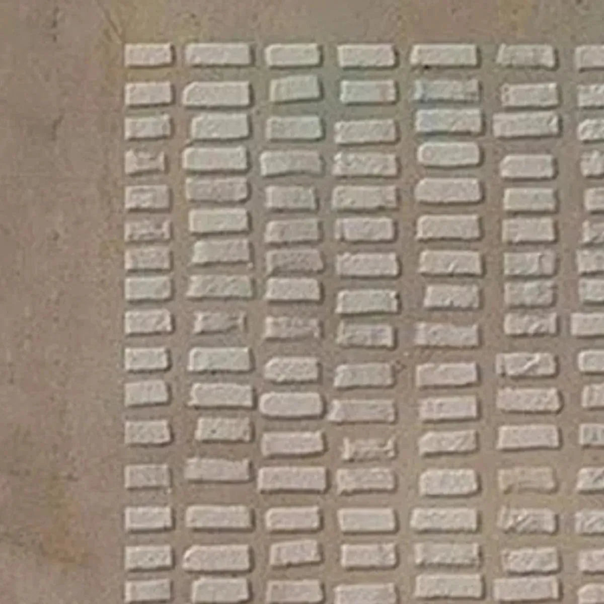 Textured Beige Grid painting by Javier Ramirez, beige and textured minimalist artwork for modern wall decor, grid pattern