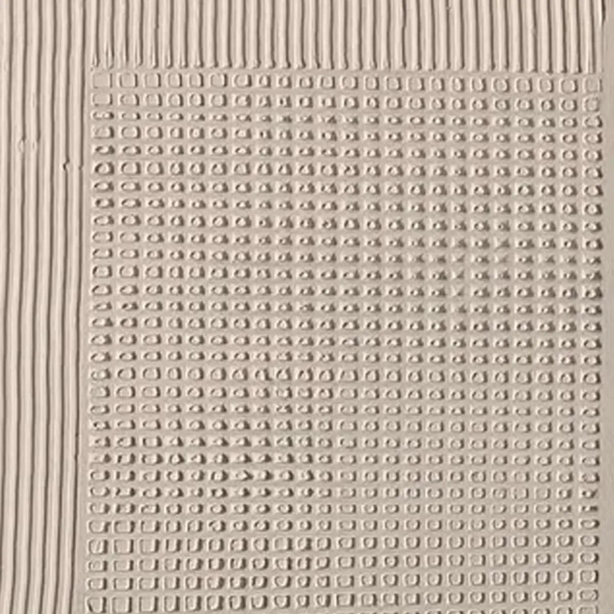 Javier Ramirez Textured Grid Duo beige abstract art, minimalist painting with textured grid and lines for modern decor.