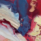 CORAL DREAM: Swirling Coral Pink Peach Orange Abstract Impasto Canvas