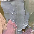 PRING BOUQUET: Pastel Pink White Yellow Flowers Impasto Panoramic Canvas