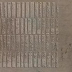 Javier Ramirez Textured Rectangle Array painting, minimalist brown artwork with textured vertical rectangles, modern decor.