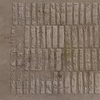 Javier Ramirez's Textured Rectangle Array: Minimalist brown painting, vertical textured rectangles, ideal for modern decor.