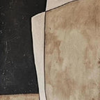 Abstract geometric diptych wall art in black, beige, and brown with textured details and clean lines.