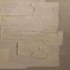 Javier Ramirez Textured Taupe Abstract painting, minimalist art with textured surface and neutral tones for home decor.