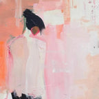 PINK ABSTRACT: Soft Pastel Abstract Figure Canvas