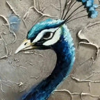 MAJESTIC PLUMAGE: Iridescent Peacock Feathers Rich Textured Canvas
