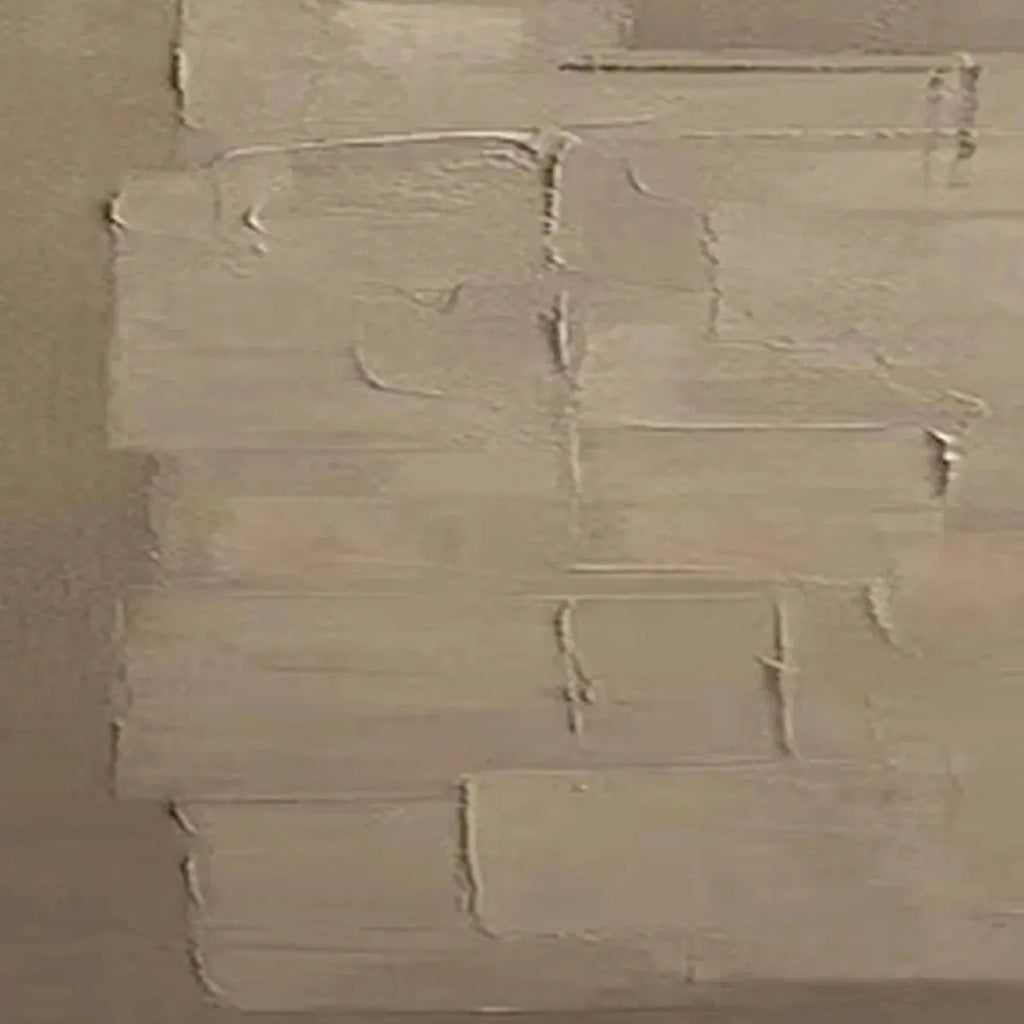 Javier Ramirez's Textured Taupe Abstract painting: minimalist, modern art with a textured surface and neutral taupe tones.