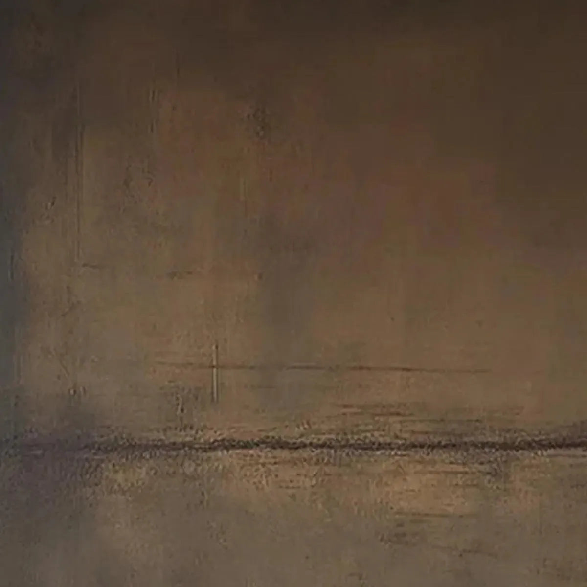 Liam O'Connell Umber Abstract Landscape: Earthy tones in minimalist art. Vertical canvas artwork, perfect for home.