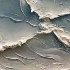 OCEAN'S EMBRACE: Crashing Impasto Waves Canvas