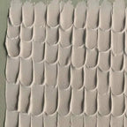 Textured Scales abstract art by Liam O'Connell, scale pattern in neutral tones on green, Wabi Sabi style.
